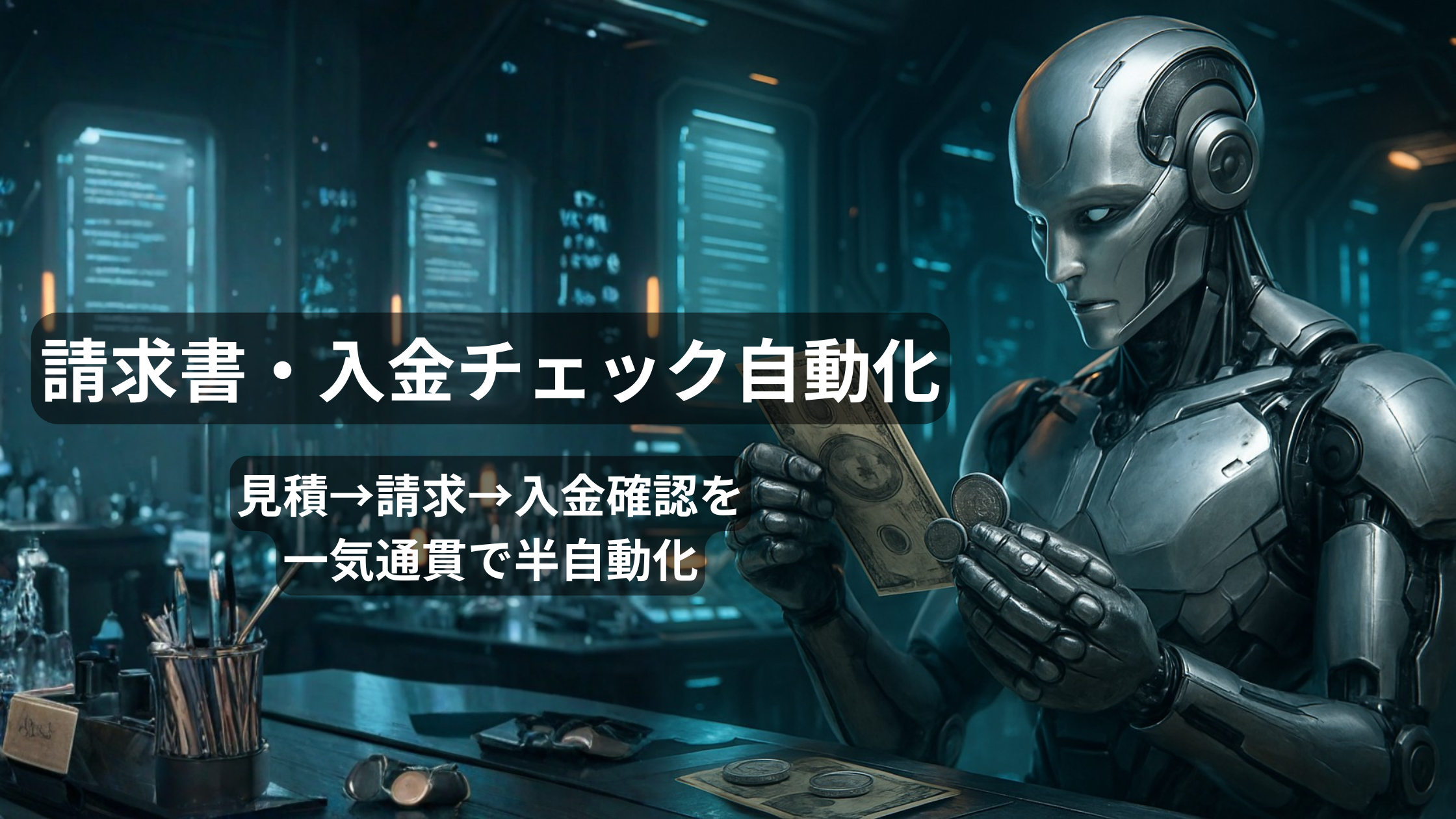 請求書・入金チェック自動化
(発行→送付→消込の半自動)